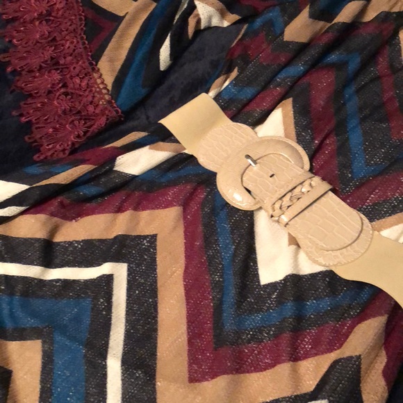 Auditions Chevron and Lace Dress 3X - Picture 4 of 6